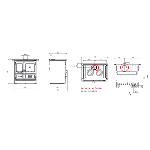Cuisinière à bois LA NORDICA Rosa L 5.0 Steel 9.5kW – Image 4
