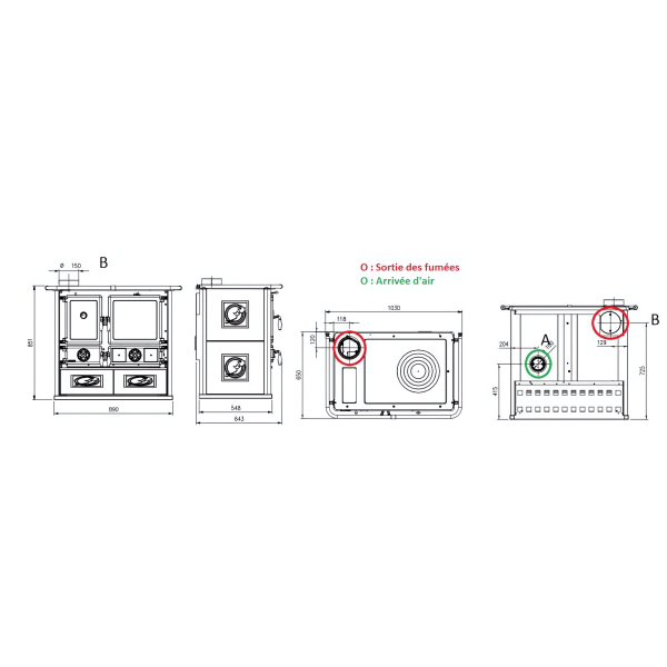 Cuisinière à bois LA NORDICA Rosa Sinistra Reverse 8.2 kW – Image 4