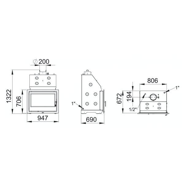 Insert à bois chauffage central BRONPI HydroBronpi 80E 27kW – Image 7