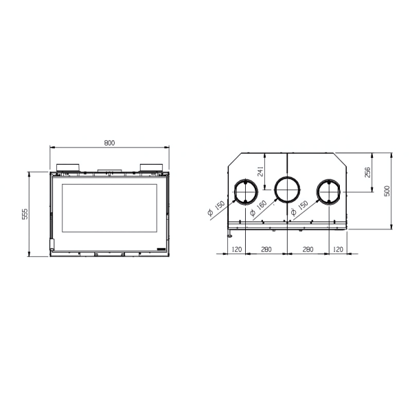 Insert à bois ventilé LA NORDICA Inserto 80 Crystal Evo 2.0 Ventilato 7.4kW – Image 2