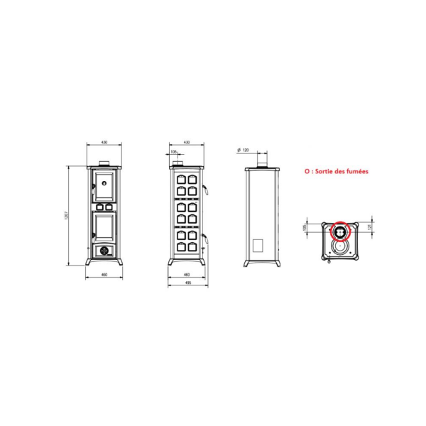Poêle à bois avec four LA NORDICA Gemma Forno 5.0 Ceramica 7.3kW – Image 7