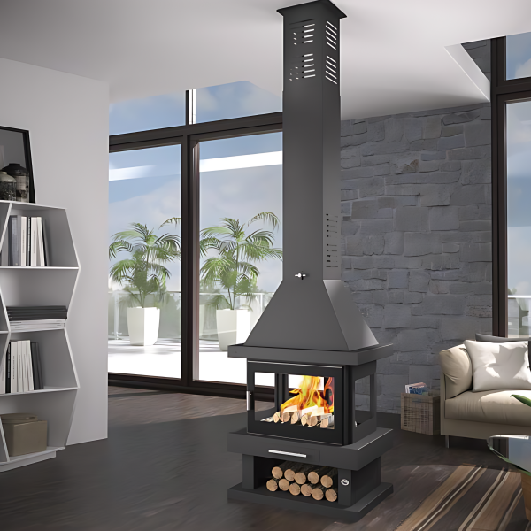Poêle à bois cheminée 4 faces FIREMATIC Kingston 10.4kW – Image 7