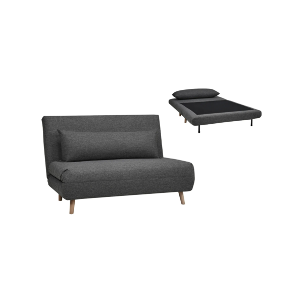 Canapé 2 places convertible IGLOO tissu gris – Image 4