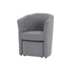 Fauteuil cabriolet et pouf CLAYTON tissu Soro gris clair – Image 5