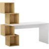 Bureau 4 étagères CUBIK imitation chêne blanc – Image 5