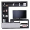 Meuble TV GLEN Blanc et imitation bois noir – Image 3