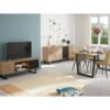 Meuble TV 140cm VANIA imitation chêne