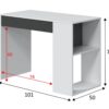 Bureau avec étagère MASTER blanc et gris – Image 9