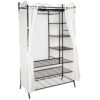 Armoire Penderie Vestiaire En Métal Avec Rideau 112x207x57cm