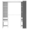 Armoire Dressing Extensible Avec Rideau + 4 Tiroirs Coloris Blanc - L. 100-180 X H. 203 X P. 50 Cm – Image 4
