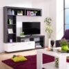 Meuble TV GLEN Blanc et imitation bois noir – Image 9