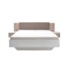 Lit 160x200 cm avec chevets suspendus GRAVITA imitation chêne et blanc – Image 2