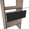 Kit Placard Avec Rideau Coloris Chêne Brosse/noir Mat - 168,2 X 187 X 50 Cm – Image 2