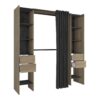 Dressing Extensible Avec Rideau Bois Naturel – Image 3