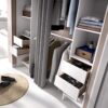 Armoire Dressing Extensible Avec Rideau + 4 Tiroirs Coloris Blanc - L. 100-180 X H. 203 X P. 50 Cm – Image 2