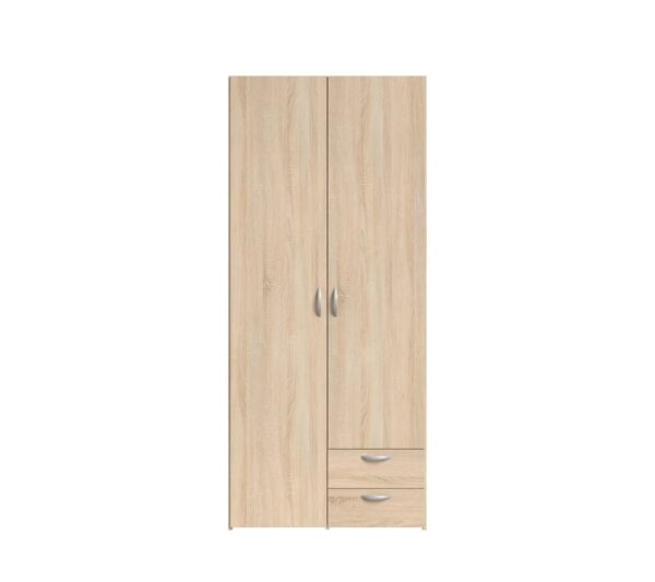 Armoire DAILY2 avec 2 portes 2 tiroirs imitation Chêne sonoma et blanc – Image 9