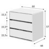Caisson 3 Tiroirs Pour Intérieur D'armoire - Tsira - L 60 X L 44 X H 57 Cm – Image 3