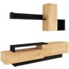 Meuble TV KASTLE Imitation chêne et Noir – Image 3