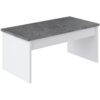 Table basse avec plateau relevable YANA Blanc et imitation béton – Image 3