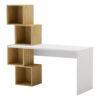 Bureau 4 étagères CUBIK imitation chêne blanc – Image 3