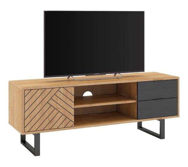 Meuble TV 140cm VANIA imitation chêne – Image 3