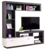 Meuble TV GLEN Blanc et imitation bois noir – Image 7