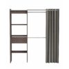 Armoire dressing extensible avec rideau MOKA imitation chêne foncé wengé – Image 4