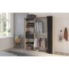 Kit Placard Avec Rideau Coloris Chêne Brosse/noir Mat - 168,2 X 187 X 50 Cm – Image 3