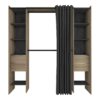 Dressing Extensible Avec Rideau Bois Naturel