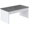 Table basse avec plateau relevable YANA Blanc et imitation béton – Image 4