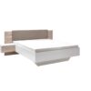 Lit 160x200 cm avec chevets suspendus GRAVITA imitation chêne et blanc – Image 4
