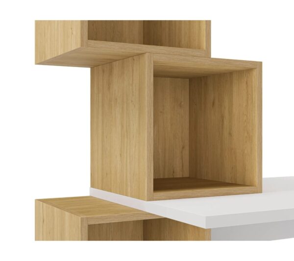 Bureau 4 étagères CUBIK imitation chêne blanc – Image 4