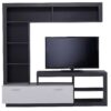 Meuble TV GLEN Blanc et imitation bois noir – Image 8