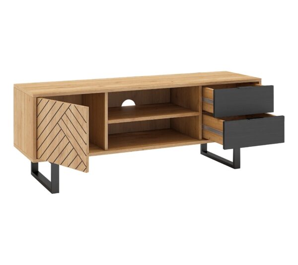 Meuble TV 140cm VANIA imitation chêne – Image 4