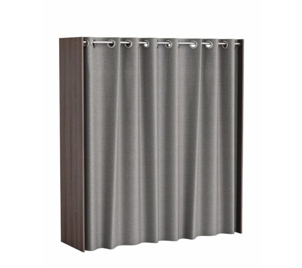 Armoire dressing extensible avec rideau MOKA imitation chêne foncé wengé – Image 5