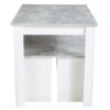 Ensemble table à manger et 2 bancs design PASTA Blanc et imitation béton – Image 4