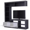 Meuble TV GLEN Blanc et imitation bois noir – Image 10