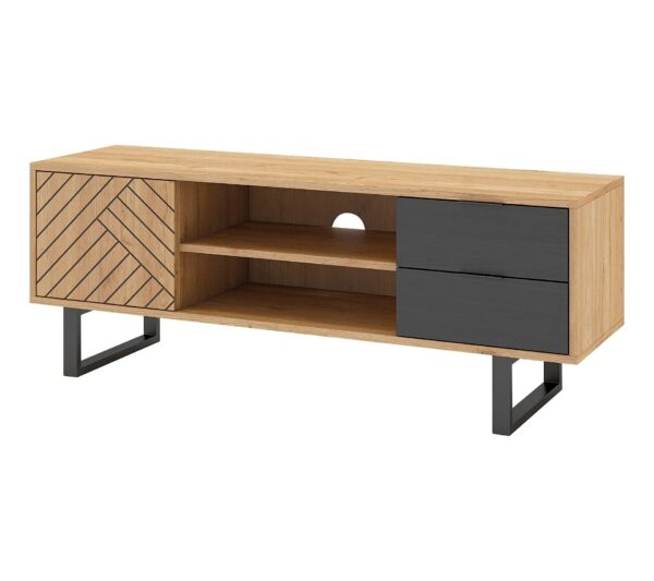 Meuble TV 140cm VANIA imitation chêne – Image 5