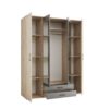 Armoire avec penderie et tiroirs ARTY imitation chêne et gris – Image 7