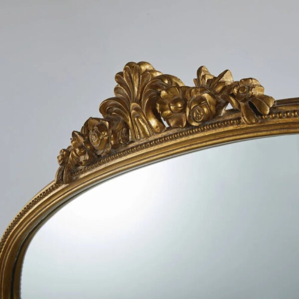 OMERA - Grand miroir rectangulaire en bois de paulownia doré effet vieilli 119x194 – Image 2