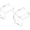 Table basse avec plateau relevable YANA Blanc et imitation béton – Image 8