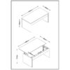 Table basse avec plateau relevable YANA Blanc et imitation béton – Image 6
