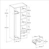 Armoire DAILY2 avec 2 portes 2 tiroirs imitation Chêne sonoma et blanc – Image 5