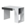 Bureau avec étagère MASTER blanc et gris – Image 6