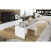 Table basse avec plateau relevable YANA Blanc et imitation béton – Image 7