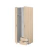 Armoire DAILY2 avec 2 portes 2 tiroirs imitation Chêne sonoma et blanc – Image 6