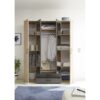 Armoire avec penderie et tiroirs ARTY imitation chêne et gris – Image 2