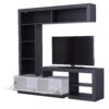 Meuble TV GLEN Blanc et imitation bois noir – Image 12