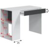 Bureau avec étagère MASTER blanc et gris – Image 8