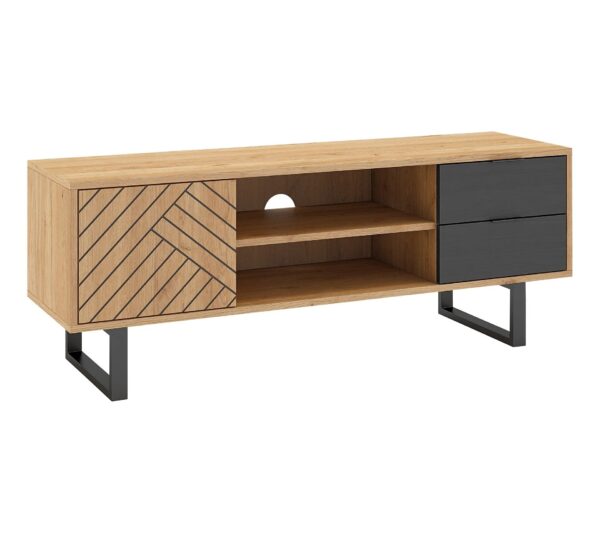 Meuble TV 140cm VANIA imitation chêne – Image 7